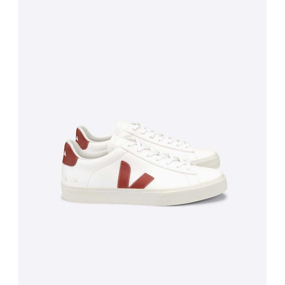 Low Tops Sneakers Barbati Veja CAMPO CHROMEFREE White/Red | RO 201ZUT